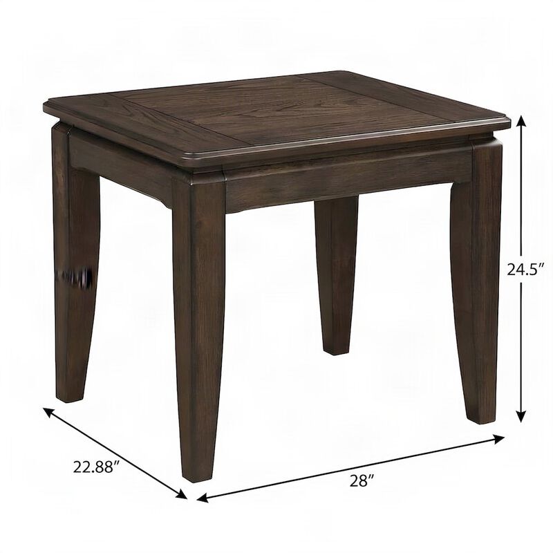 Poplar Solid and Elm Veneer Wood End Table and Accent Side Table image number 2