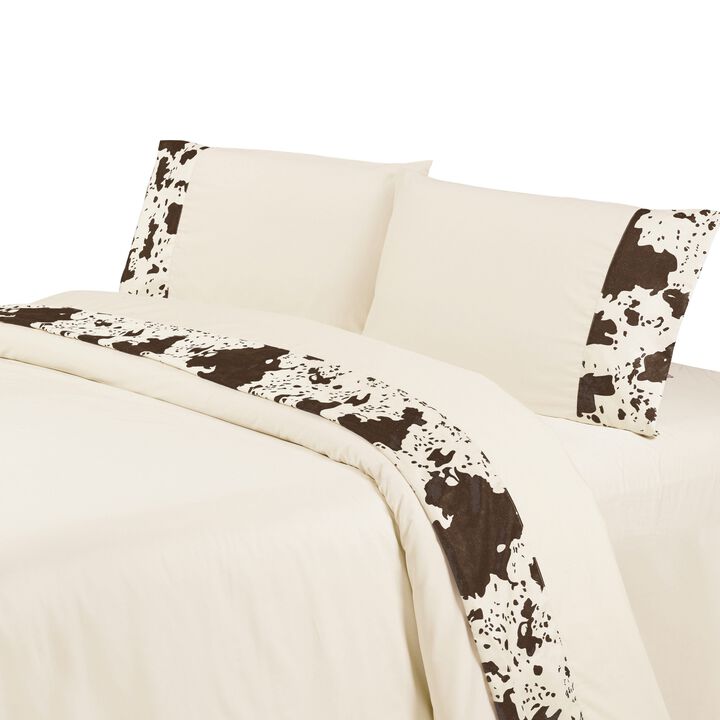 Cowhide Cream King Sheet Set