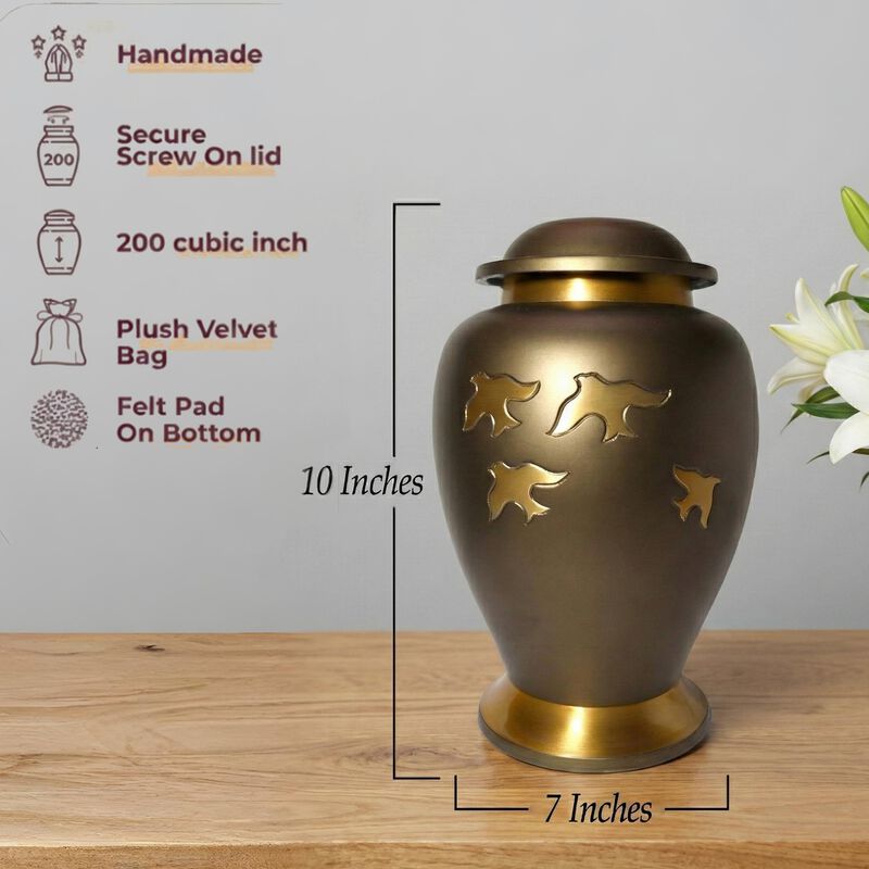 URN antique with bird design image number 5