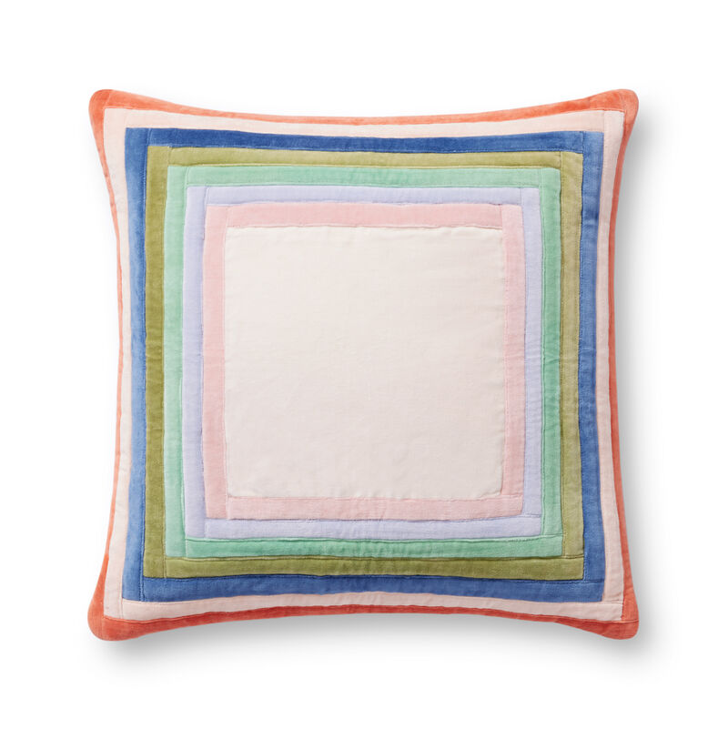 PRP0047 Palette Multi 22''x22'' Down Pillow by Rifle Paper Co. &times; Loloi image number 0