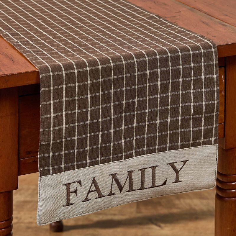 Park Designs Family Brown Plaid Table Runner 13" x 54" image number 0