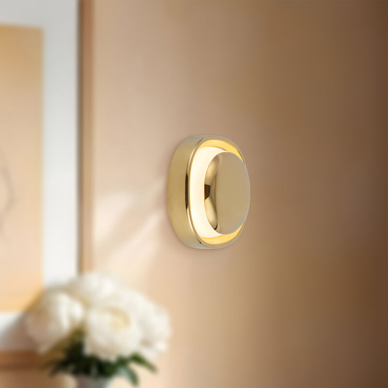 Pebble 8-in Damp-Rated Dimmable LED Wall Sconce image number 2