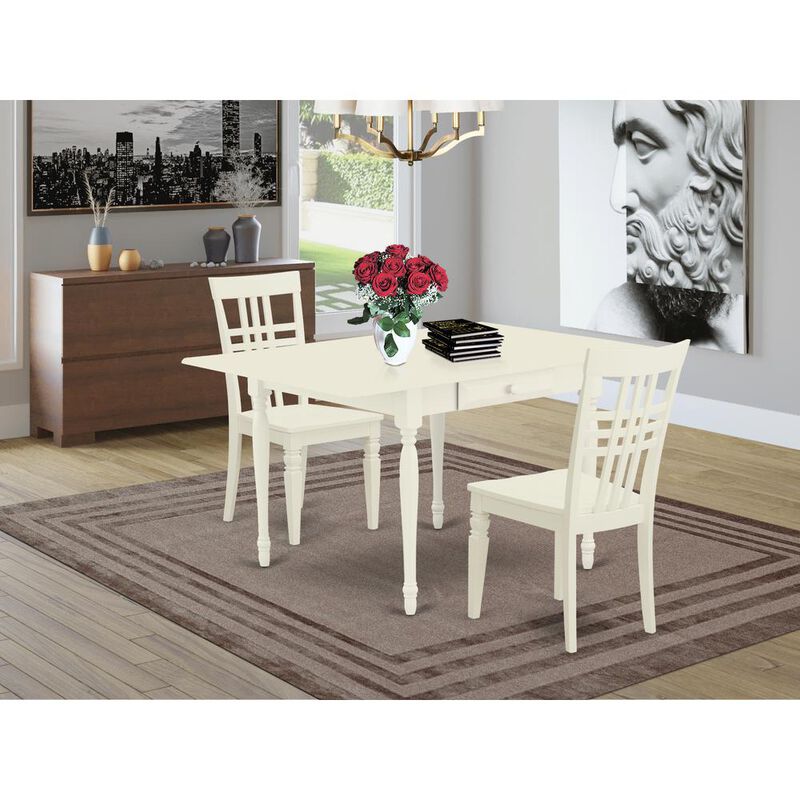 East West Furniture Dining Room Set Linen White