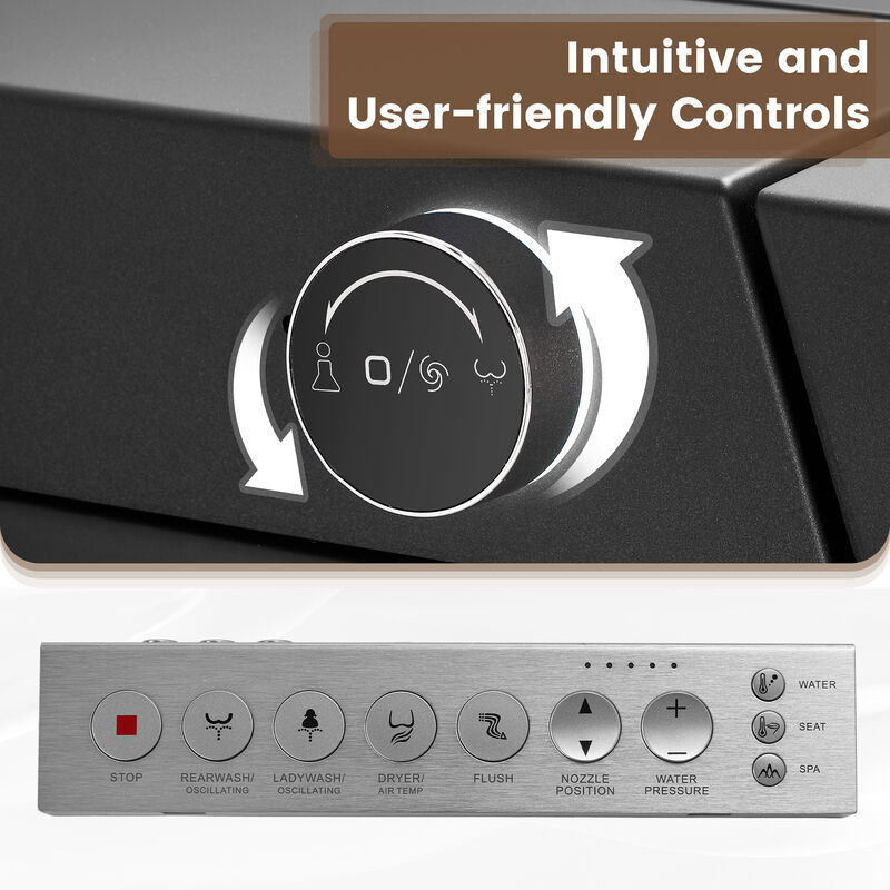 Smart Toilet with Full Automation, Square Design, Radar and Foot Sensors, and Instant Heating image number 7