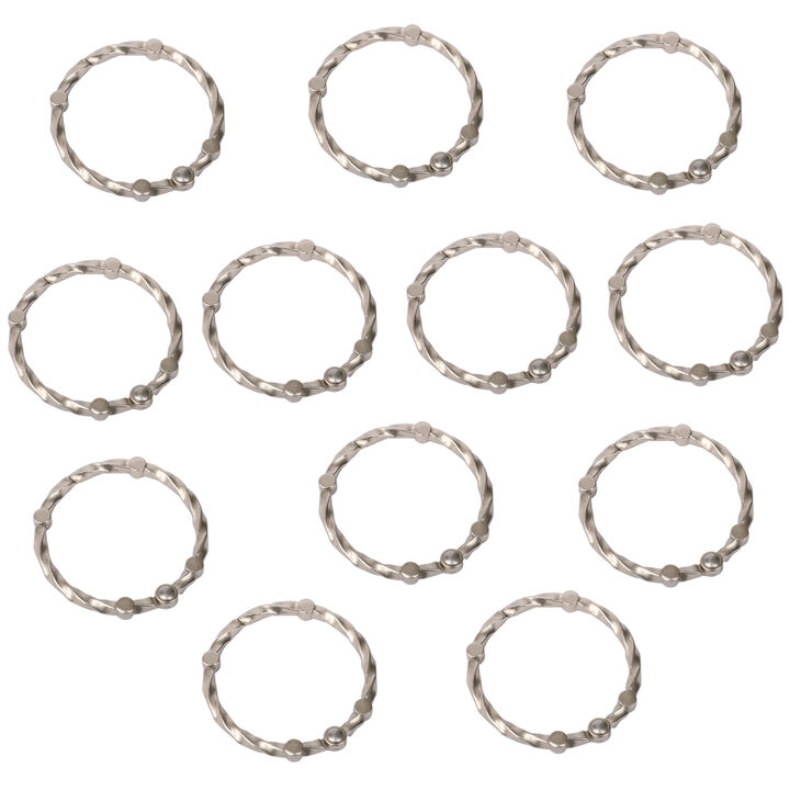 Utopia Alley Rust-Proof Zinc Twisted Shower Curtain Hooks with Clasp Closure, Shower Hooks Hangers for Bathroom, Kitchen Utensils, Curtains, Clothing, Towels etc - Set of 12