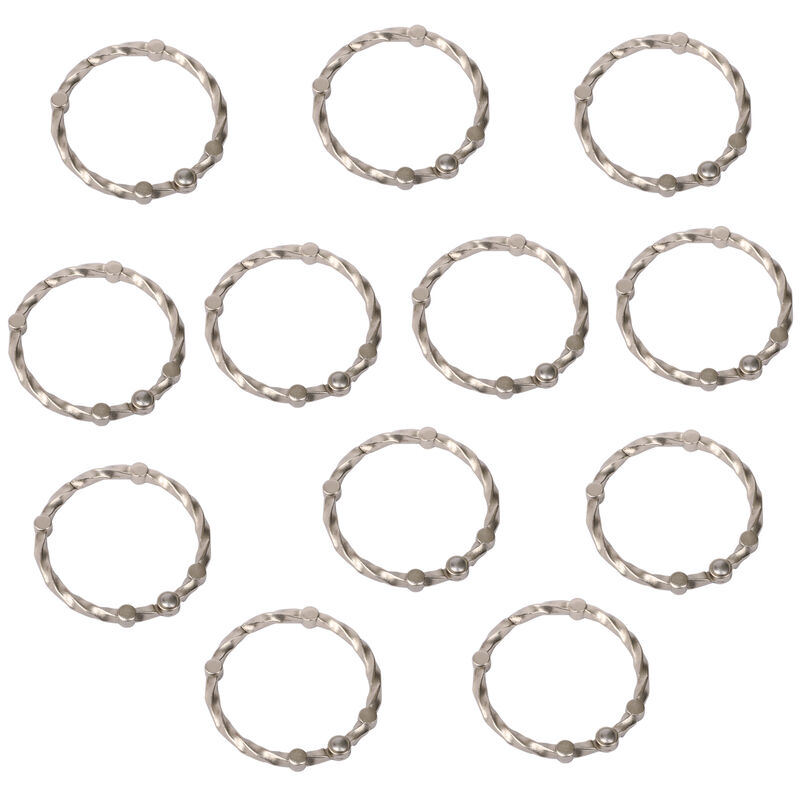 Rust-Proof Twisted Shower Curtain Hooks with Clasp Closure, Set of 12 image number 1
