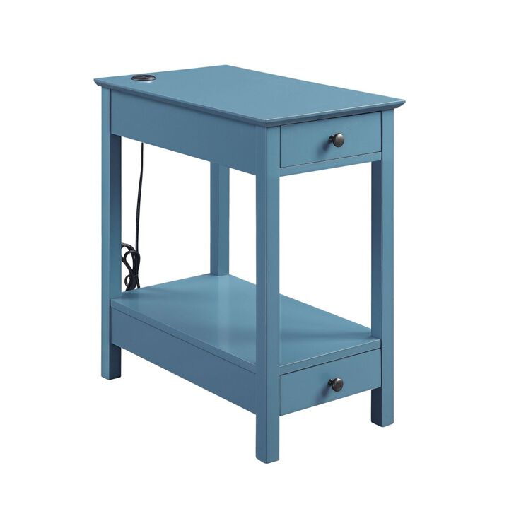 Byzad Side Table (USB Charging Dock), Teal