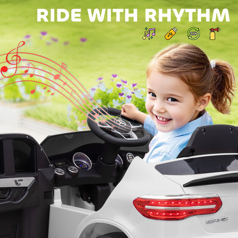 BreeBe 12V Toddler Ride On Car with Remote Control, Mercedes Benz AMG GLC63S Coupe, Electric Car with 2 Speed, MP3 Player, Light, Horn, Songs, Suspension image number 6