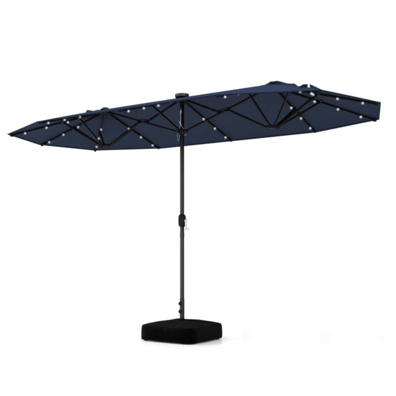 Hivvago Double-sided Patio Umbrella with Solar Lights for Garden Pool Backyard