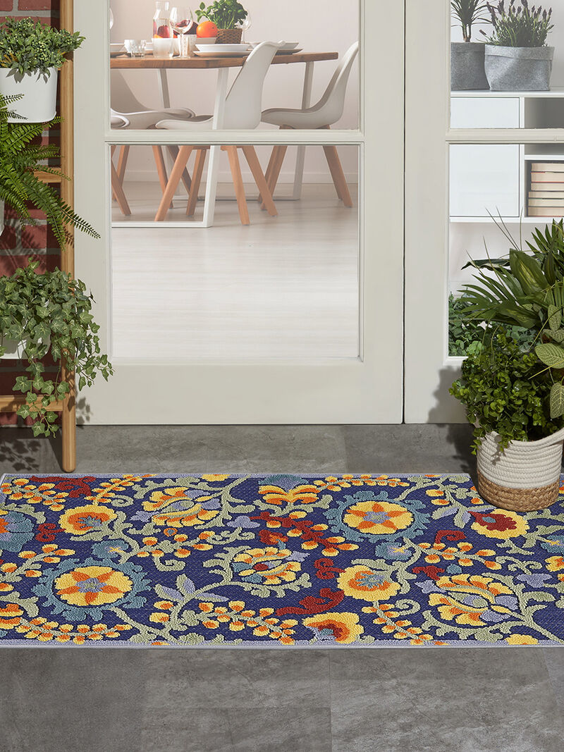 Aloha ALH17 Navy/Multicolor 3'6" x 5'6" Rug
