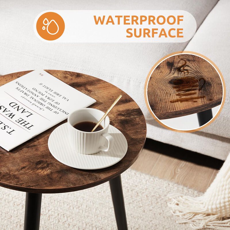 Apicizon Small Round Side Table, Nightstand End Table for Small Spaces, Bedroom, Living Room, Easy Assembly Modern Bedside Table