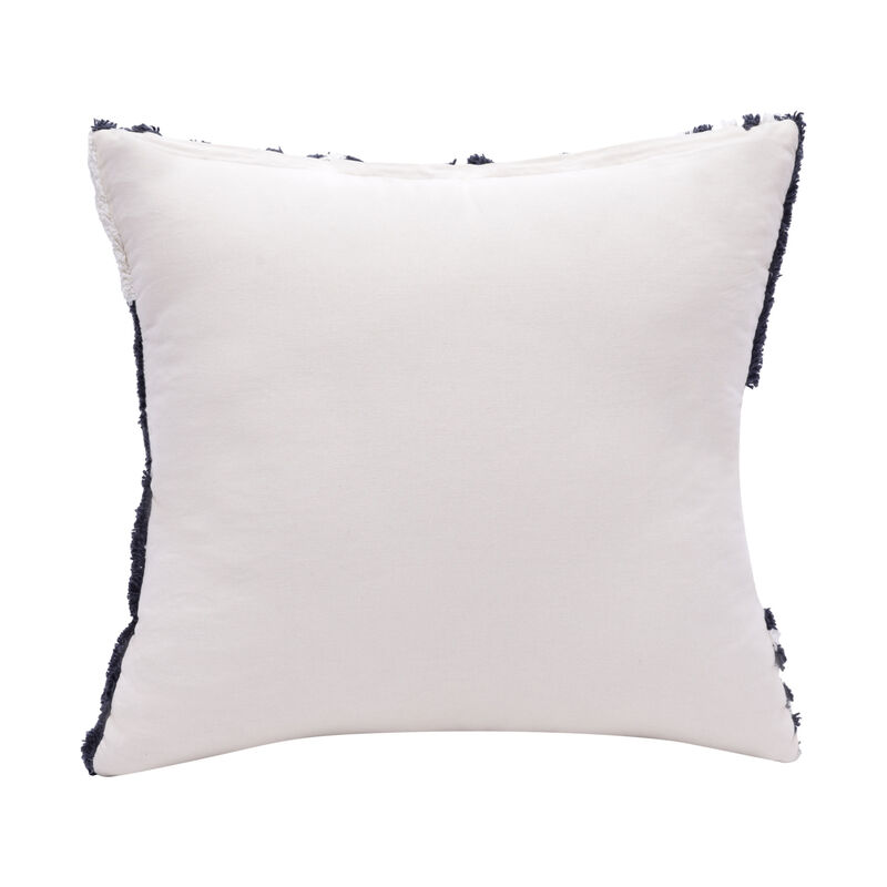 HomeRoots 22" Navy and White Geometric Cotton Throw Pillow image number 4
