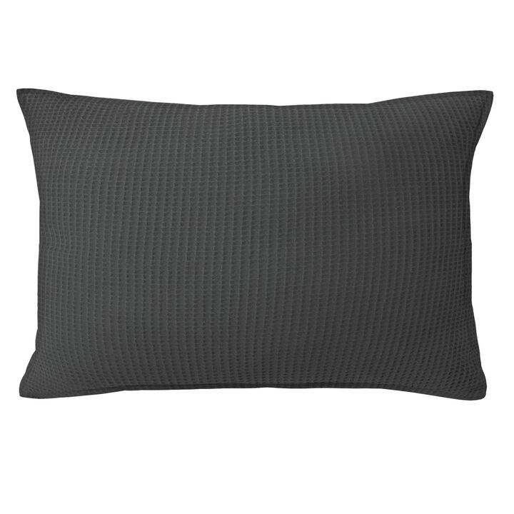 6ix Tailors Fine Linens Classic Waffle Gray Decorative Throw Pillows