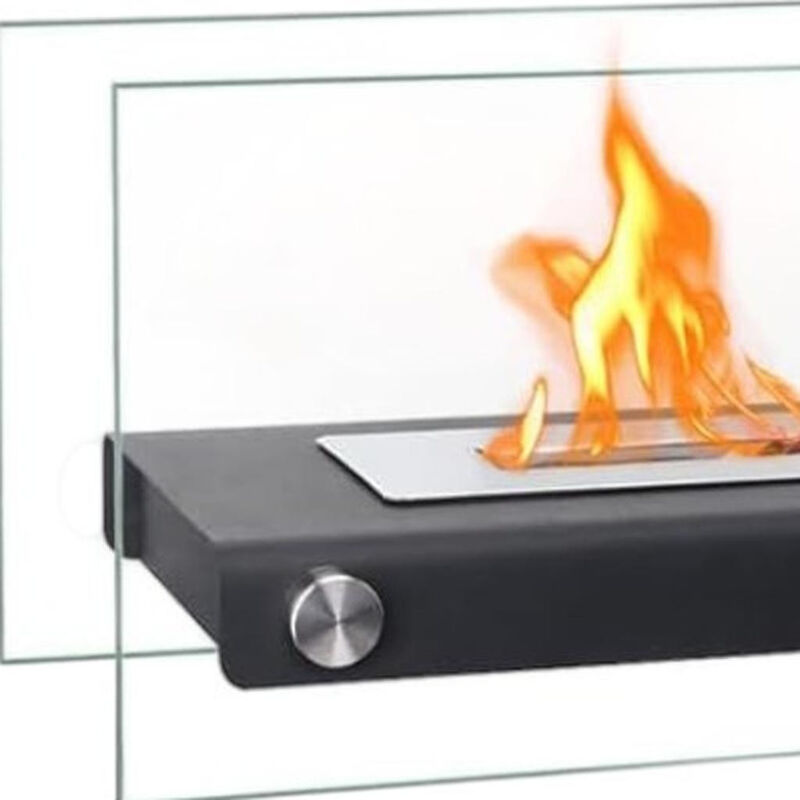 HomeRoots 14" Black And Silver Metal BioEthanol Portable Firepit image number 2