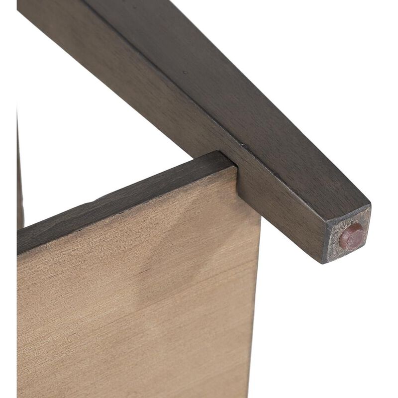 Sunset Trading End Table | Distressed Brown and Ash Gray Solid Wood