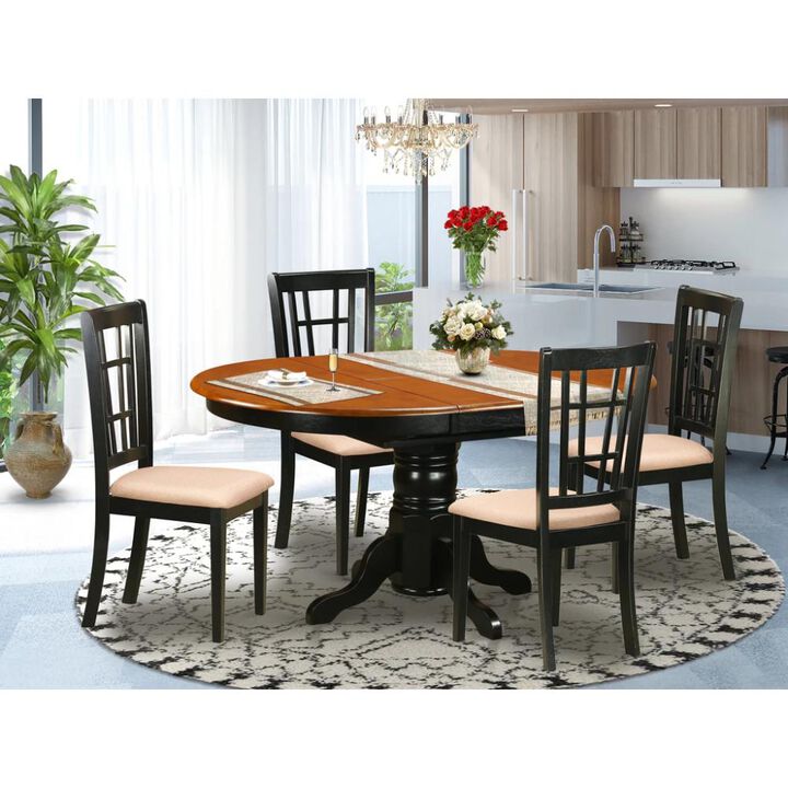 5 PC Kitchen Table set-Dining Table with 4 Wood Kitchen Chairs