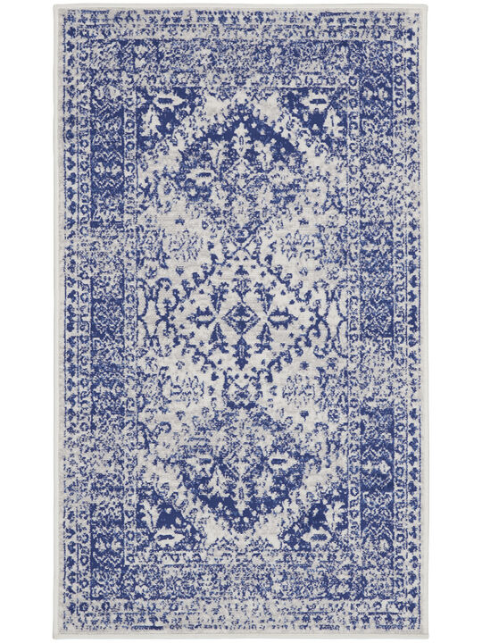 Whimsicle WHS15 Ivory/Navy 3' x 5' Rug