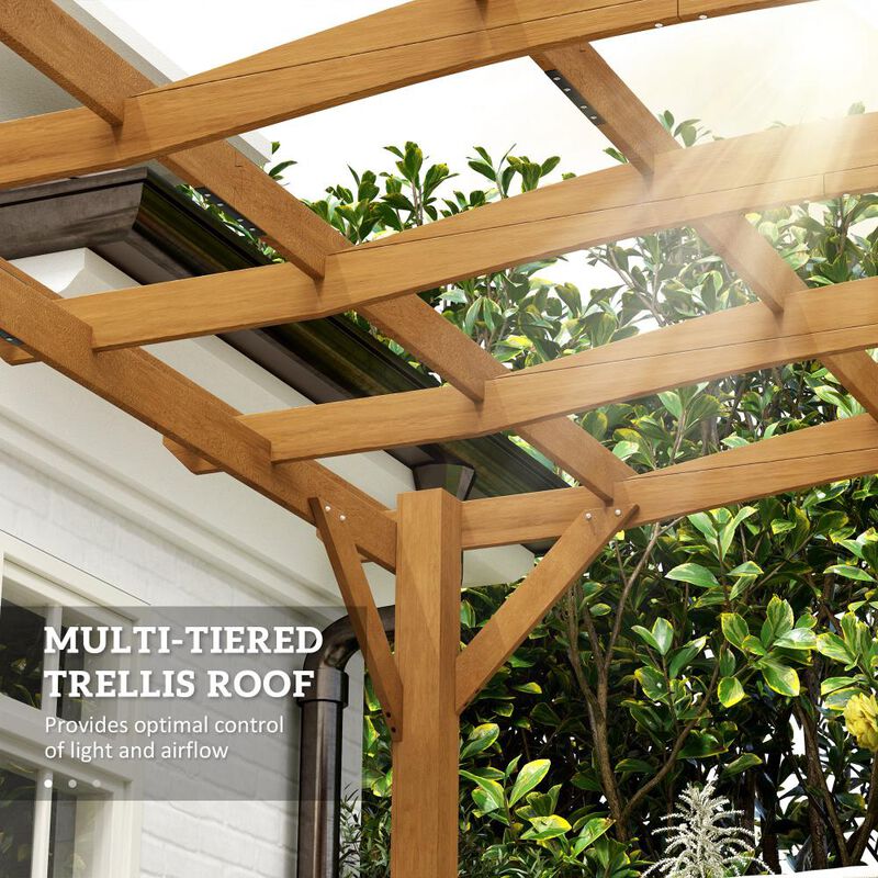 Hivvago 10x12 Outdoor Wood Pergola Gazebo with Trellis image number 4