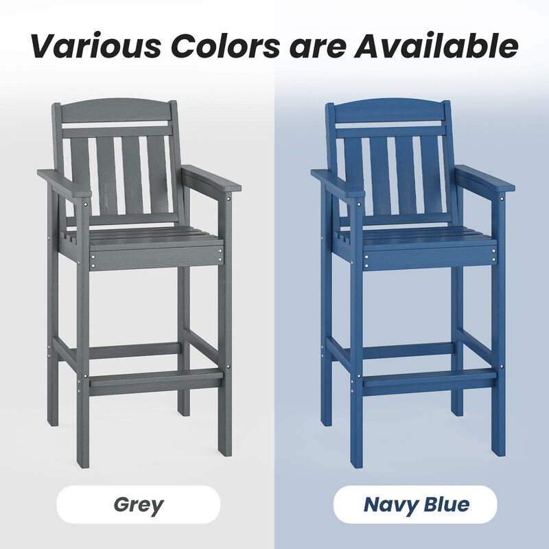 Hivvago Patio Bar Height Adirondack Chairs Set of 2 image number 5