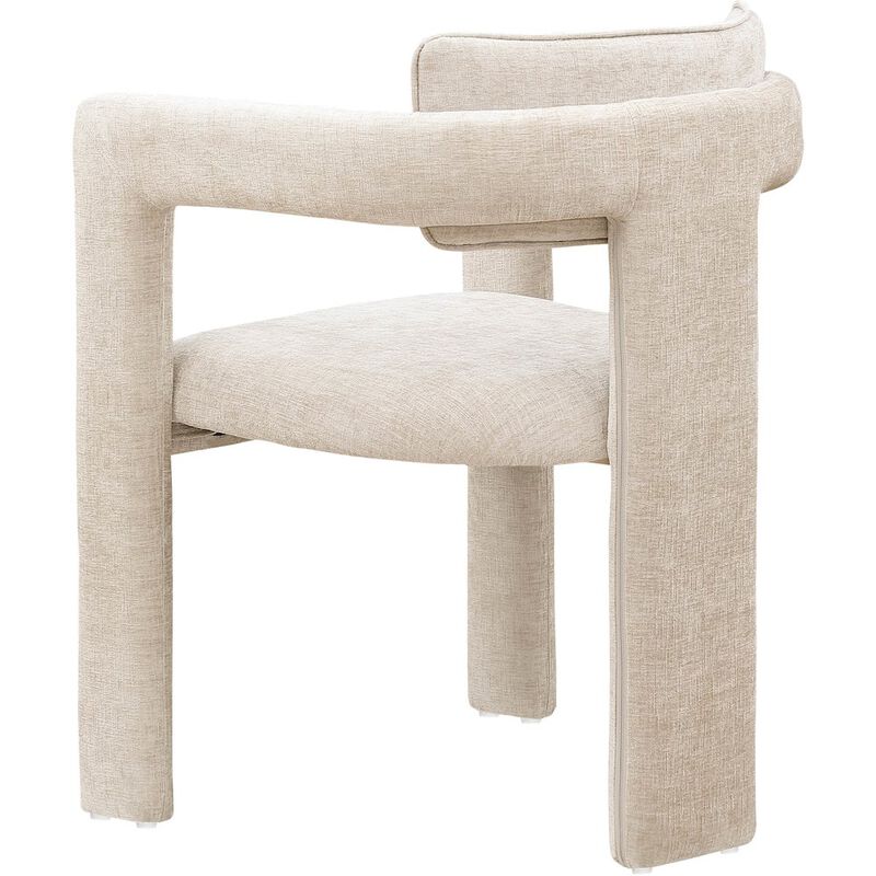 Meridian Furniture Brenda Beige Chenille Fabric Dining Chair, Set of 2