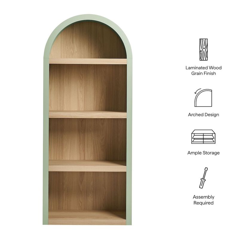 Caleb 4 Arched Display Shelf Bookcase image number 1