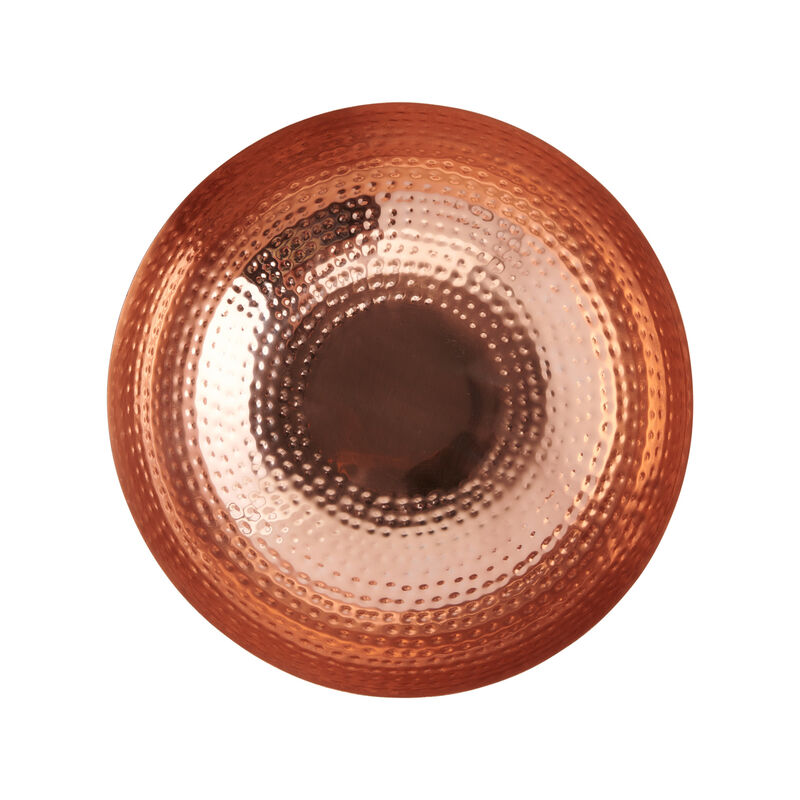 Round Hammered Metal Serving and Mixing Bowl, Copper Finish image number 3
