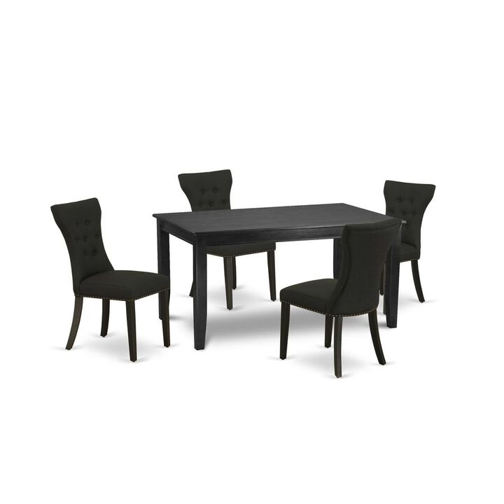 East West Furniture Dining Room Set Black