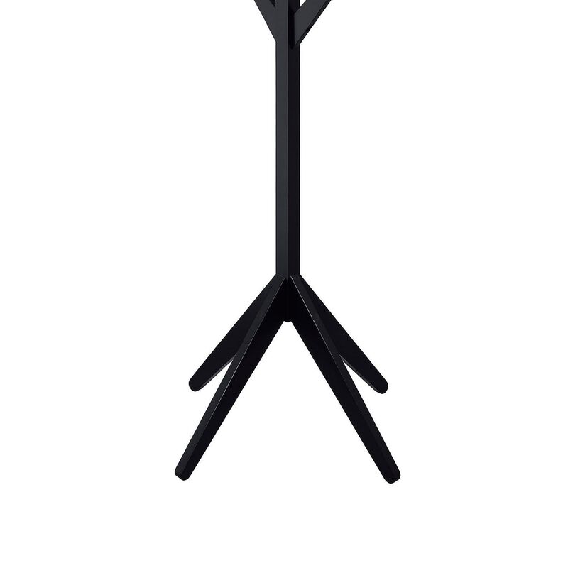 Margo Coat Rack, 8 Hooks and Tree Inspired Design, Black Solid wood - Benzara
