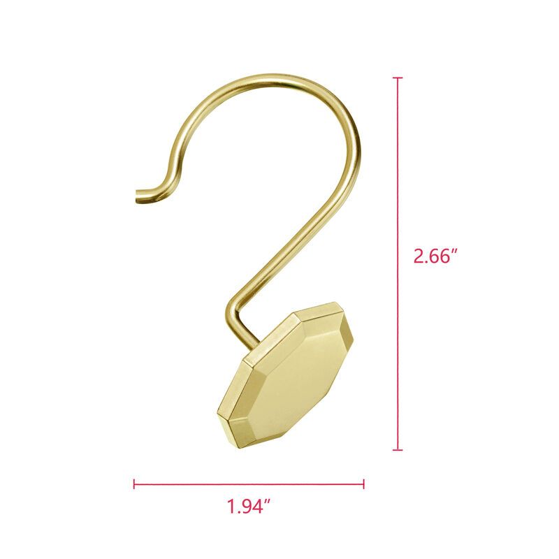Zinc Shower Curtain Hooks, Set of 12 image number 9