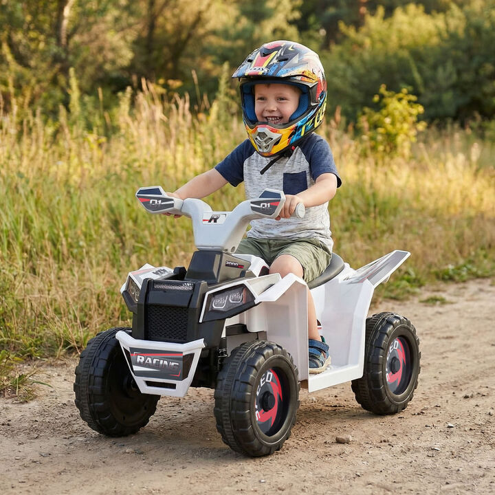 Kids 6V Ride On ATV Quad Car with Detachable Trailer for Outdoor Play