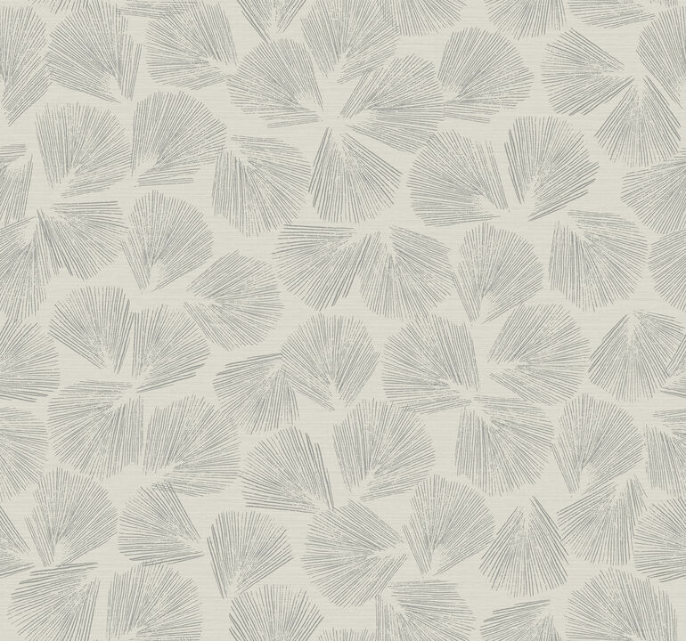 Elora Leaf Grey Wallpaper