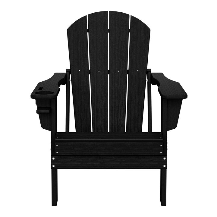 WestinTrends Outdoor Patio HDPE Resin Adirondack Chair With Cup Holder and Phone Holder