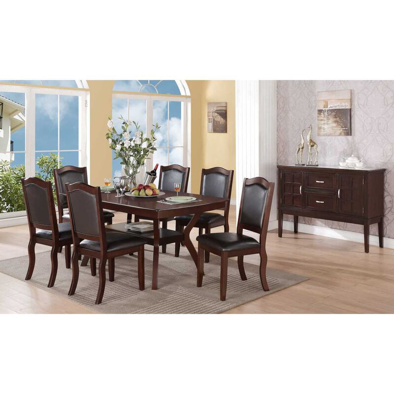 Streamdale Espresso Dining Set with 2 Padded Chairs