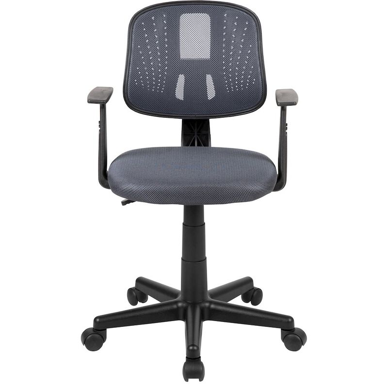 Flash Furniture Mid-Back Gray Mesh Swivel Task Office Chair with Pivot Back and Arms image number 4