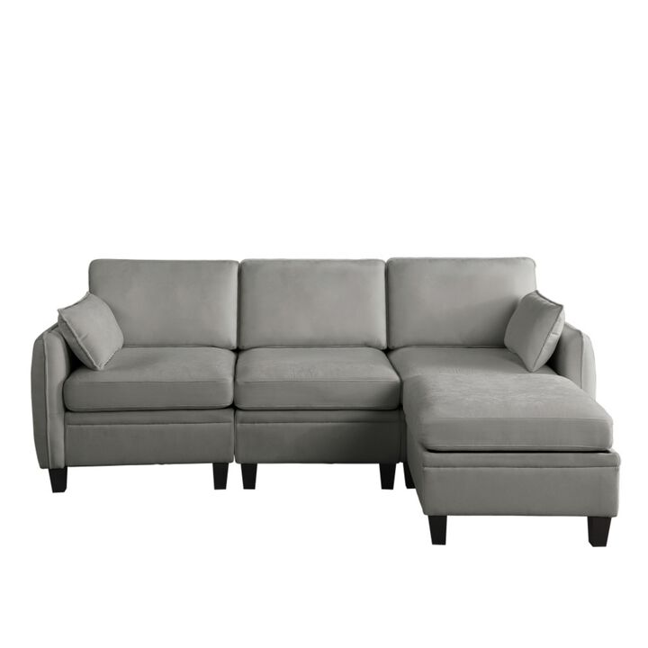 Lomfad Chenille Modular L‑Shaped Sectional Sofa