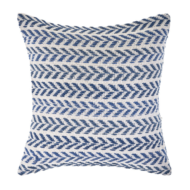 Textured Chevron Cotton Zippered Pillow &ndash; Decorative Accent Cushion for Living Room or Bedroom