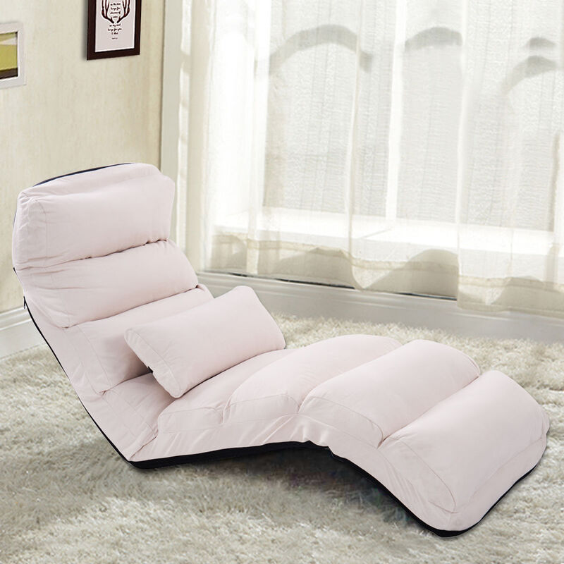 Folding Lazy Sofa Chair Stylish Sofa Couch Beds Lounge Chair with Pillow
