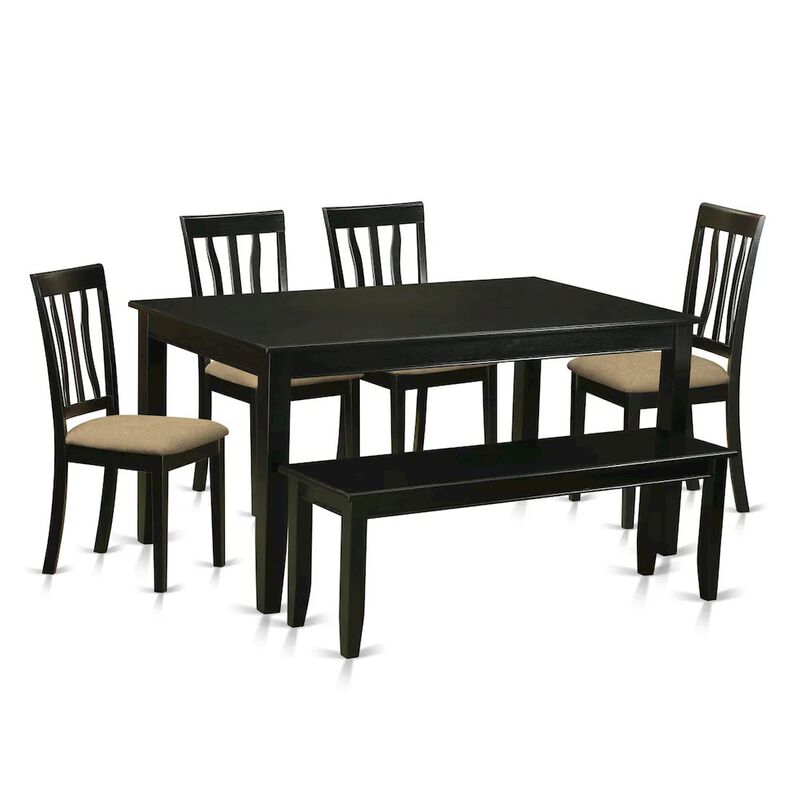 6 Pc Kitchen nook Dining set - Dinette Table and 4 Kitchen Dining Chairs in addition to Bench