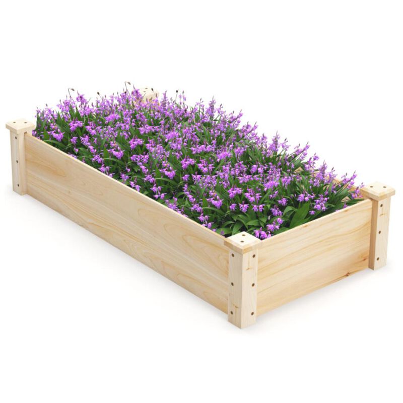 Hivvago Raised Garden Bed Fir Wood Wooden Square Wood Planter Box for Garden