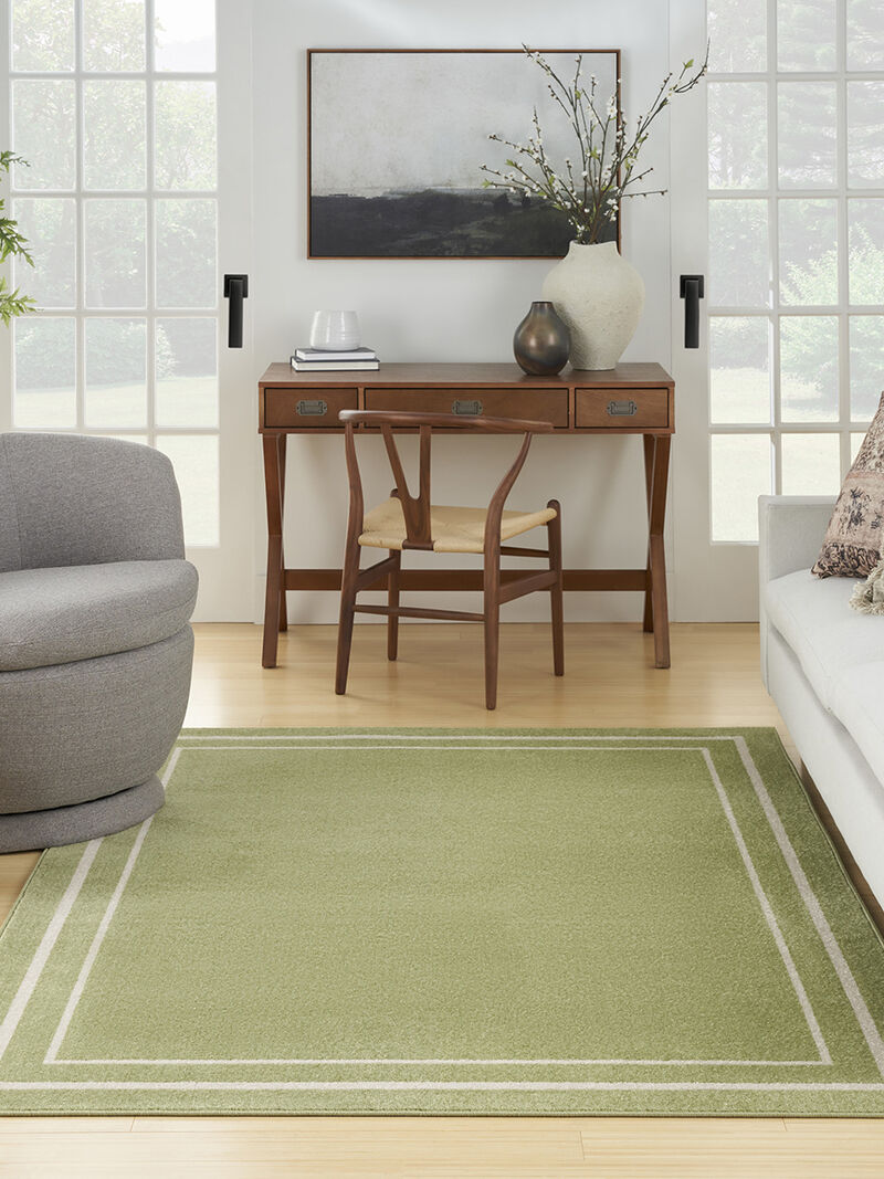Nourison Essentials NRE02 Green/Ivory 5' x 7' Rug image number 3