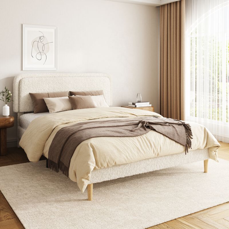 Sarick Plush Upholstered Platform Bed image number 2