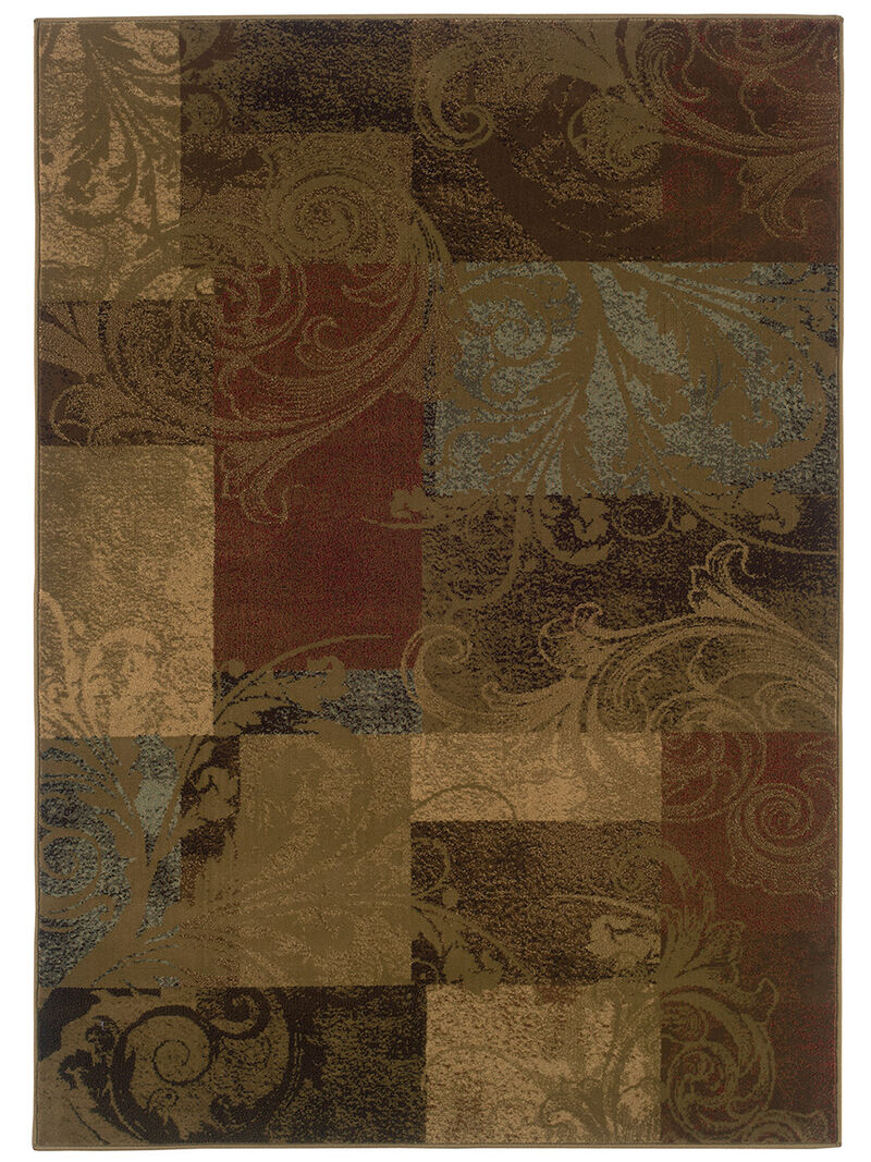 Hudson 36G 5'3" x 7'6" Green Rug image number 0