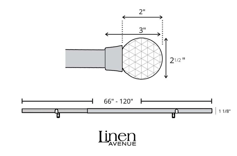 Linen Avenue Cut Acrylic Single Window Curtain Rod Set