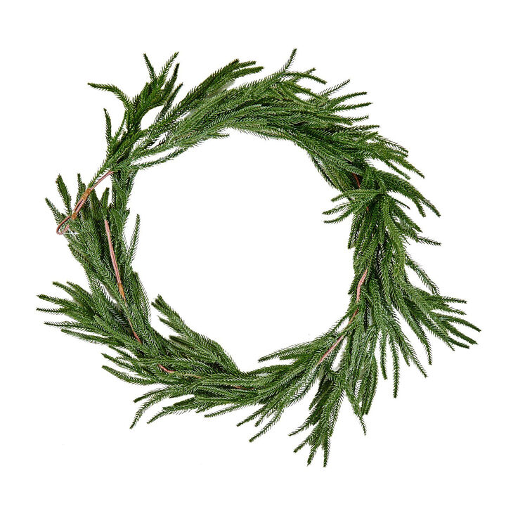 Christmas Garland, Realistic Norfolk Pine Faux Greenery for Indoor Outdoor Decor