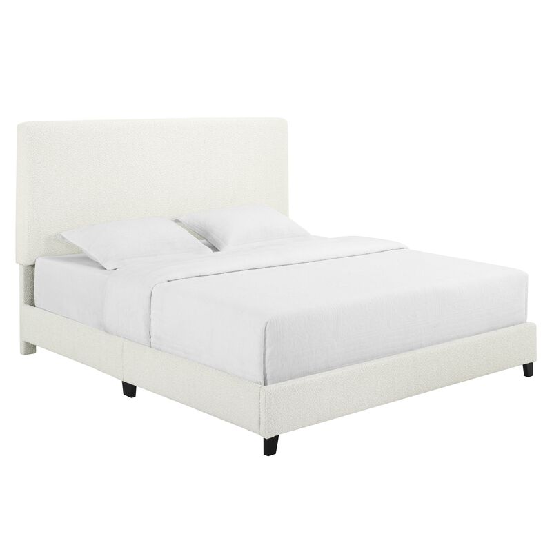 Bridger Upholstered King Panel Bed White