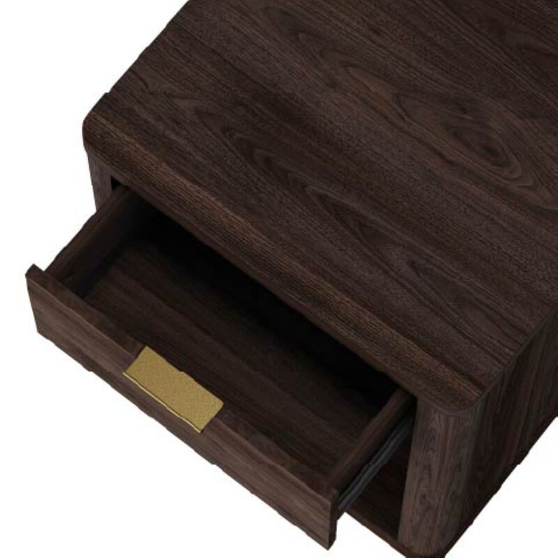 Evelyn Narrow 1-Drawer Nightstands in Brown (Set of 2)