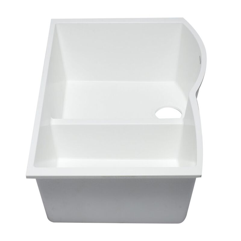 ALFI brand White 33 Double Bowl Undermount Granite Composite Kitchen Sink image number 6