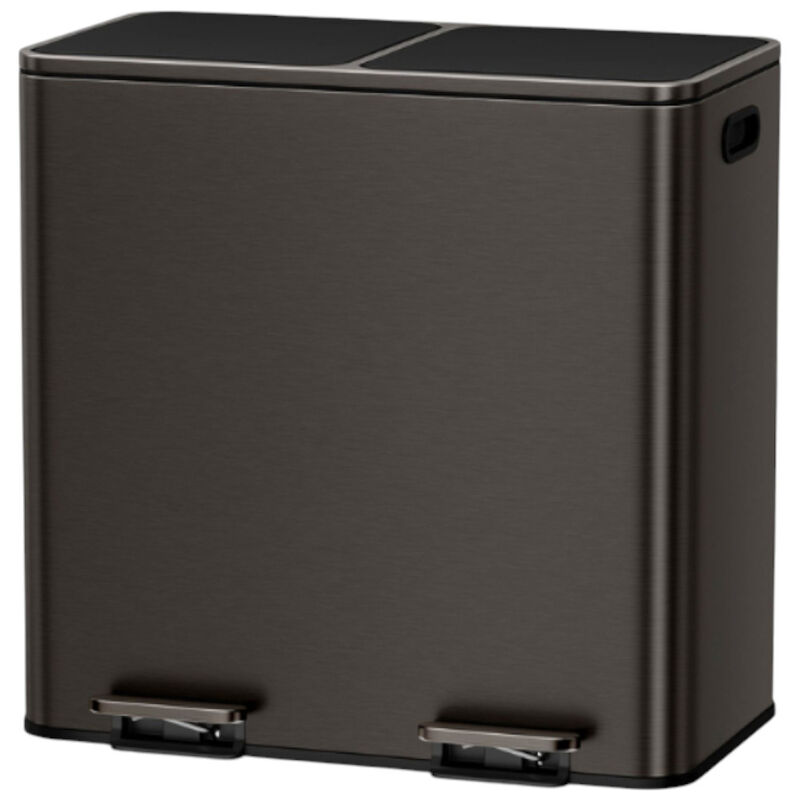 2 x 10.6 Gallon Kitchen Trash Can Set Dual 40L Garbage Bins image number 0