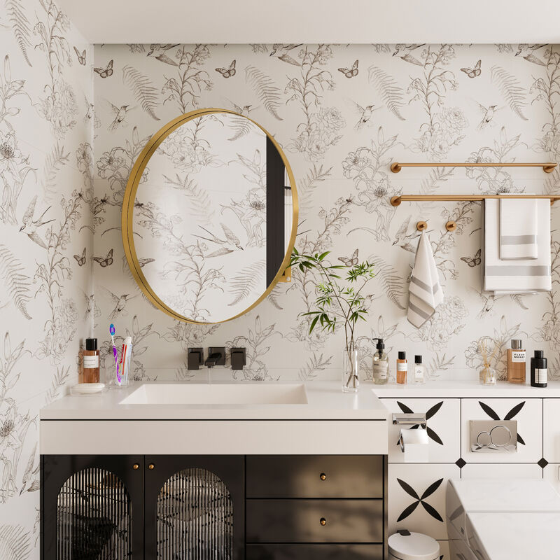 ELEMENT ACE Modern Round Metal Medicine Cabinet with Adjustable Shelves - Elegant Bathroom Storage Solution image number 6