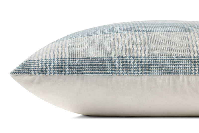 Auggie Blue/White 22''x22'' Cover w/ Down Pillow image number 2